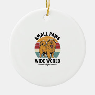 Chow Chow Shirt Small Paws Wide World Vintage Dog Ceramic Tree Decoration