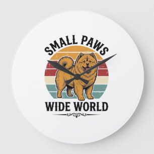 Chow Chow Shirt Small Paws Wide World Vintage Dog Large Clock