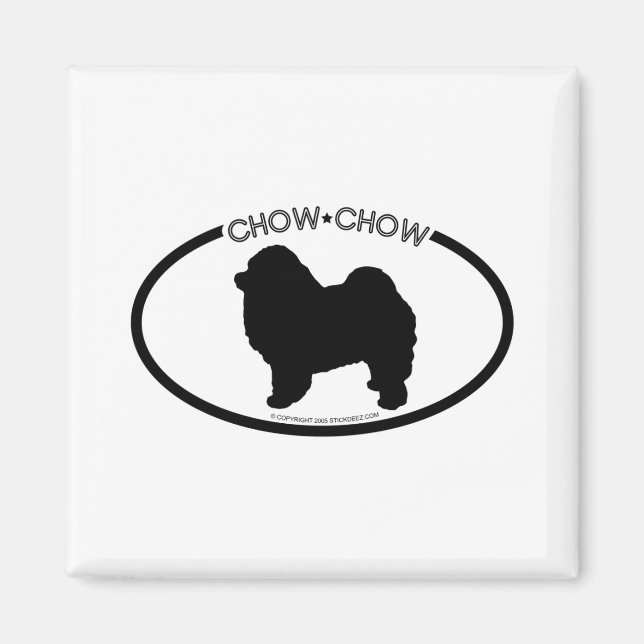 Chow Chow Silhouette Black Magnet (Front)