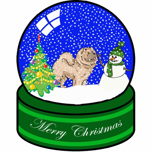 chow chow snow globe photo sculpture decoration (Front)