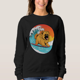 Chow Chow Surfing Funny Dog Beach Sweatshirt