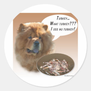 Chow Chow Turkey Classic Round Sticker