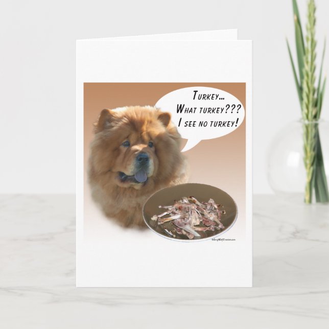 Chow Chow Turkey Holiday Card (Front)