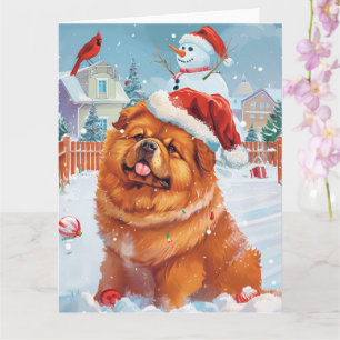 Chow Chow Winter Wonderland Christmas Joy Card