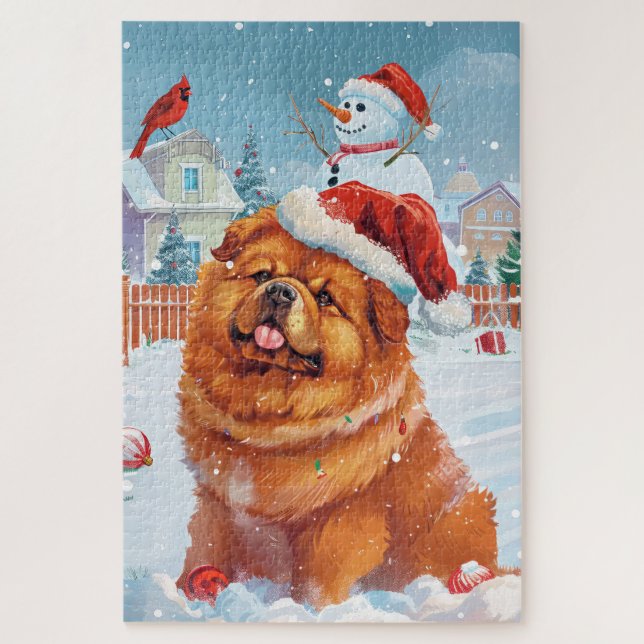 Chow Chow Winter Wonderland Christmas Joy  Jigsaw Puzzle (Vertical)