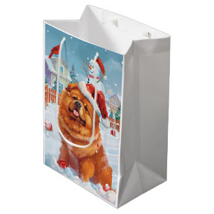 Chow Chow Winter Wonderland Christmas Joy  Medium Gift Bag