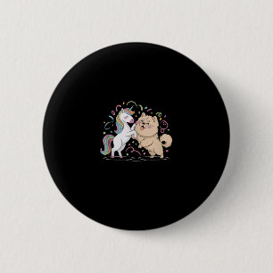 Chow Chow With A Unicorn Chow Chows Dog Tank Top 6 Cm Round Badge