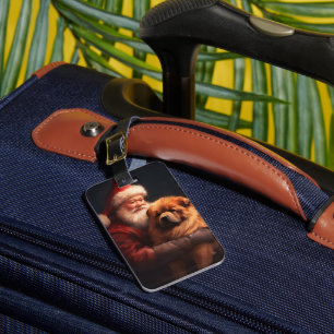 Chow Chow With Santa Claus Festive Christmas  Luggage Tag