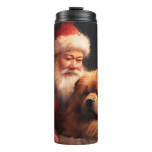 Chow Chow With Santa Claus Festive Christmas Thermal Tumbler