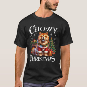Chow Chow Xmas  Unisex Adults Black Small Short Sl T-Shirt
