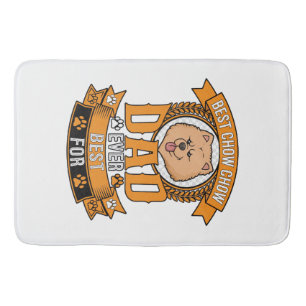 Chow Dad Dog Ever Wreath Paw Prints Bath Mat