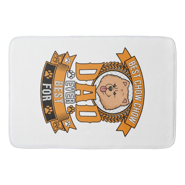 Chow Dad Dog Ever Wreath Paw Prints Bath Mat (Front)
