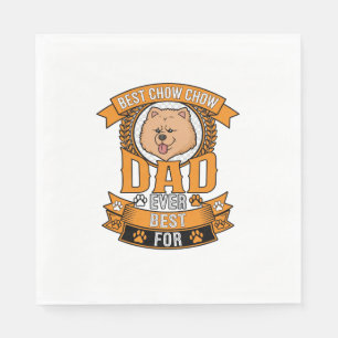 Chow Dad Dog Ever Wreath Paw Prints Napkin