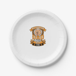 Chow Dad Dog Ever Wreath Paw Prints Paper Plate