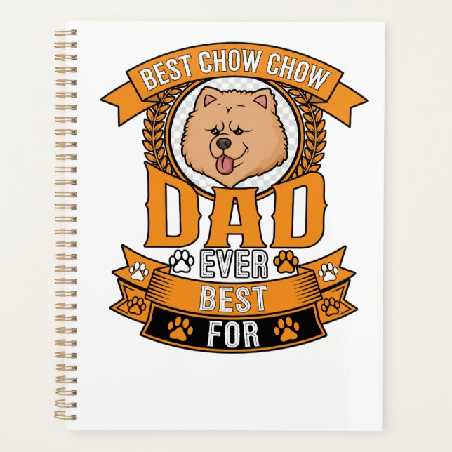 Chow Dad Dog Ever Wreath Paw Prints Planner (Front)