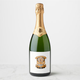 Chow Dad Dog Ever Wreath Paw Prints Sparkling Wine Label