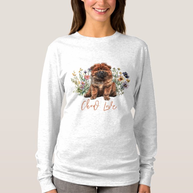 Chow Puppy Love Long-sleeve  T-Shirt (Front)