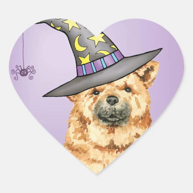 Chow Witch Heart Sticker (Front)