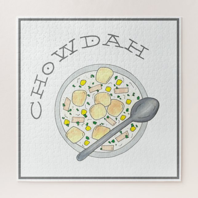 Chowdah Boston New England Clam Chowder Soup Bowl Jigsaw Puzzle (Vertical)