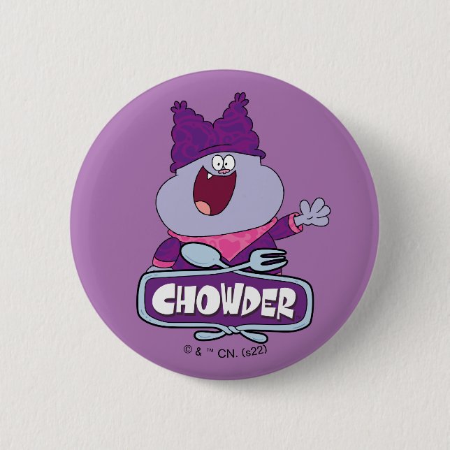 Chowder Waving 6 Cm Round Badge (Front)