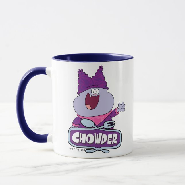 Chowder Waving Mug (Left)
