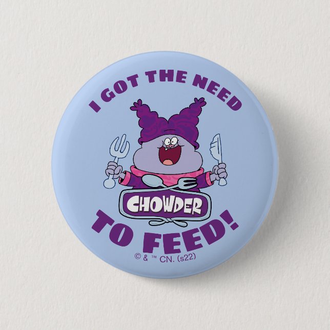 Chowder With Fork and Knife 6 Cm Round Badge (Front)