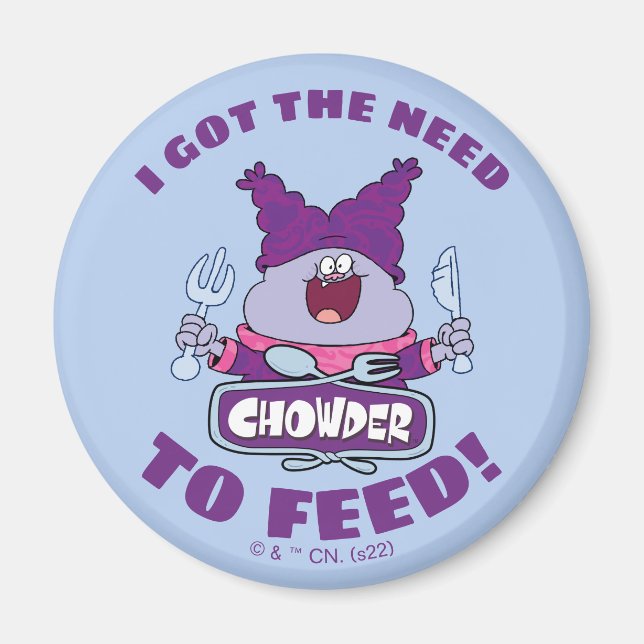 Chowder With Fork and Knife Magnet (Front)