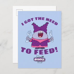 Chowder With Fork and Knife Postcard