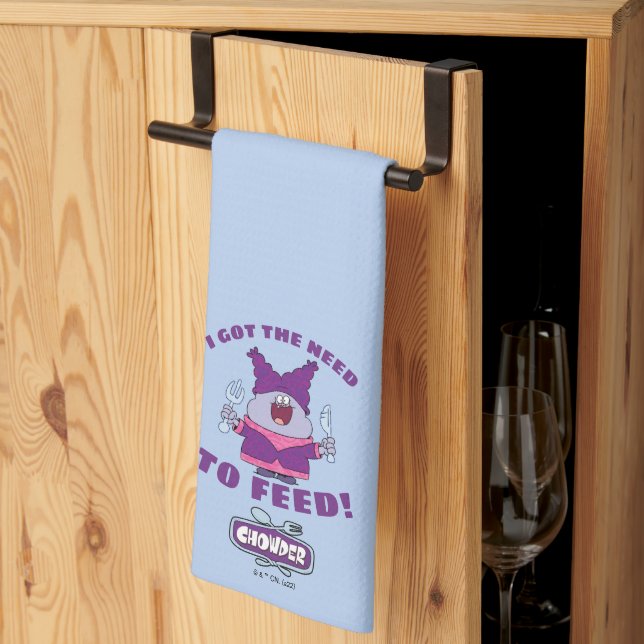 Chowder With Fork and Knife Tea Towel (Thirds Fold)