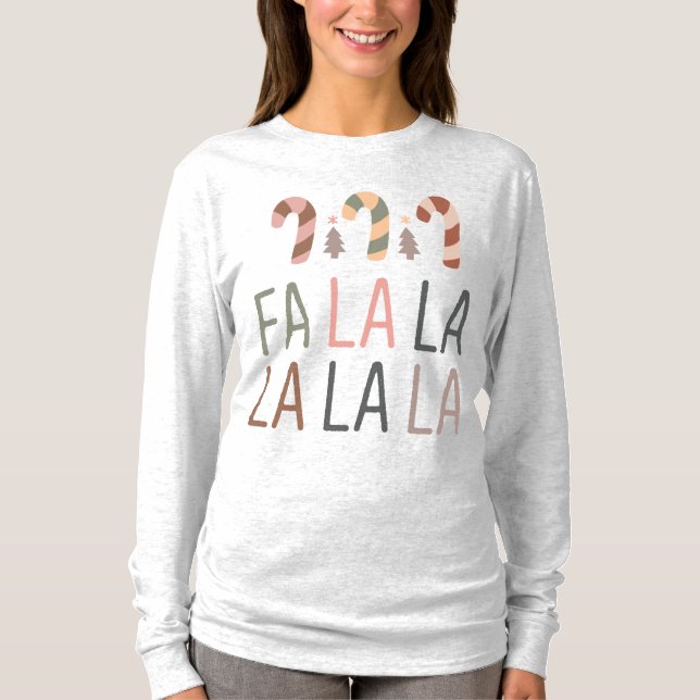 Chrirstmas Fa La La Basic Long Sleeve T-Shirt (Front)