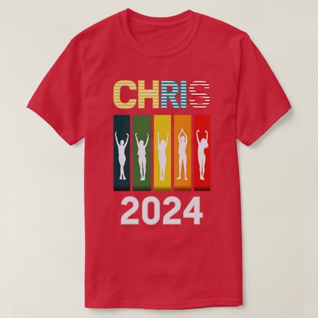 Chris 2024 Chris Personalised First Name For Men 2 T-Shirt (Design Front)