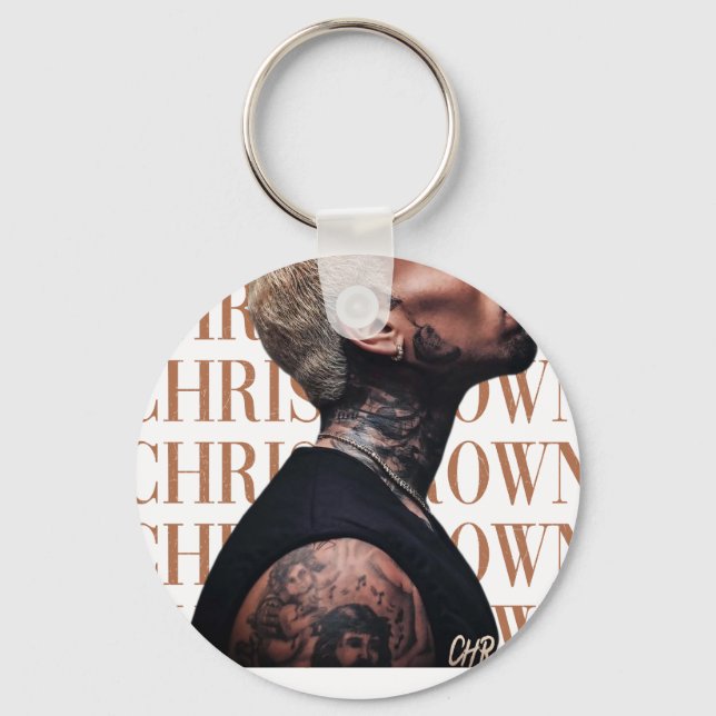 Chris Brown Text  Key Ring (Front)