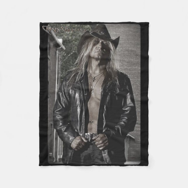 Chris Caffery Black & White Fleece Blanket (Front)