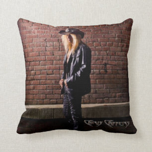 Chris Caffery Standing by Brick Wall Throw Pillow