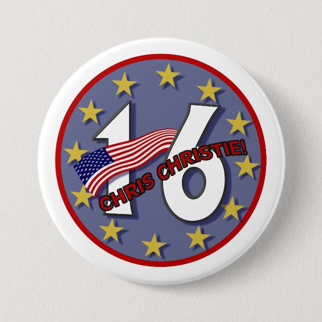 Chris Christie '16 7.5 Cm Round Badge (Front)