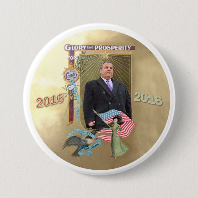 Chris Christie 2016 7.5 Cm Round Badge (Front)