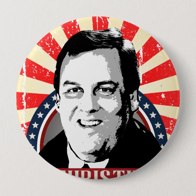 CHRIS CHRISTIE NAMEPLATE -.png 10 Cm Round Badge (Front)
