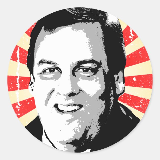 CHRIS CHRISTIE PORTRAIT -.png Classic Round Sticker (Front)