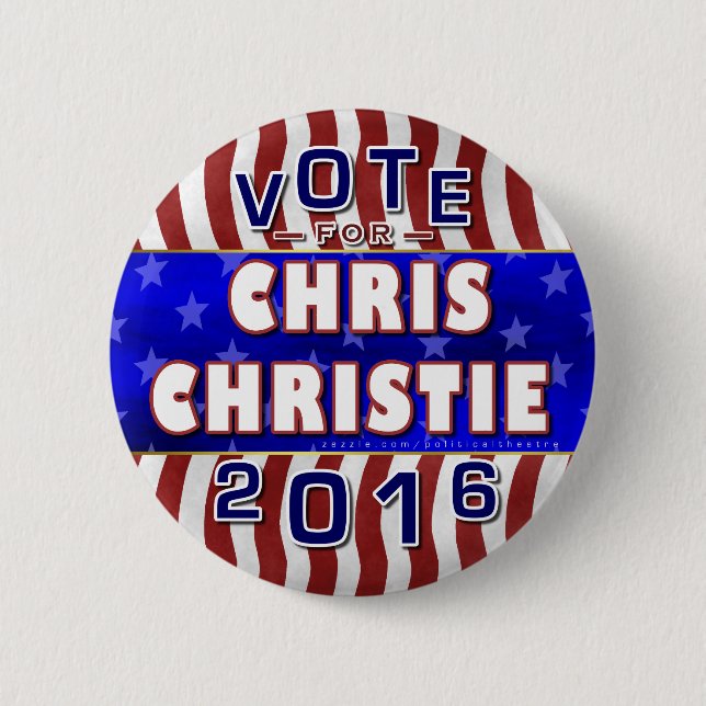 Chris Christie President 2016 Election Republican 6 Cm Round Badge (Front)