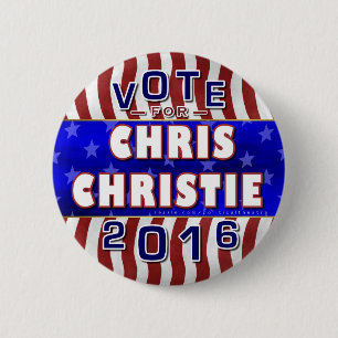 Chris Christie President 2016 Election Republican 6 Cm Round Badge