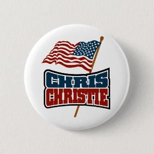Chris Christie Proud American 6 Cm Round Badge