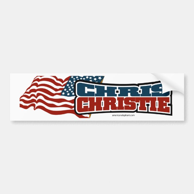 Chris Christie Proud American Bumper Sticker (Front)