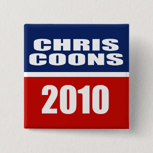 CHRIS COONS FOR SENATE 15 CM SQUARE BADGE
