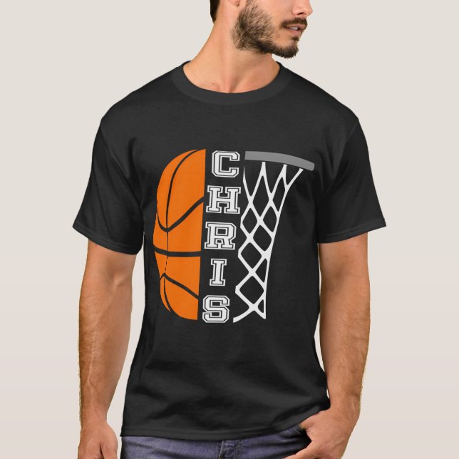 Chris Name Personalised Basketball Player Graphic  T-Shirt (Front)