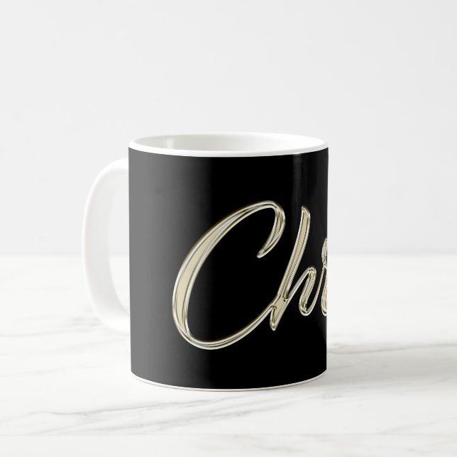 Chris Name whitegold Tasse Teetasse Kaffetasse Coffee Mug (Front Left)