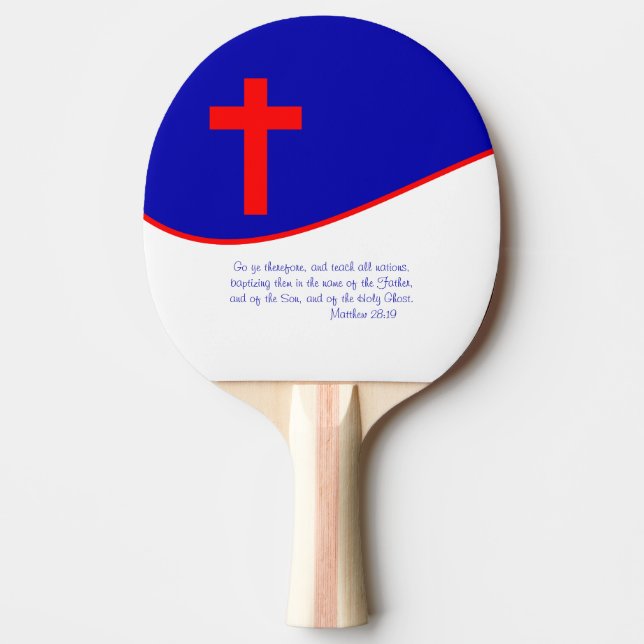 Chrisitan Flag Inspired Ping Pong Paddle (Front)