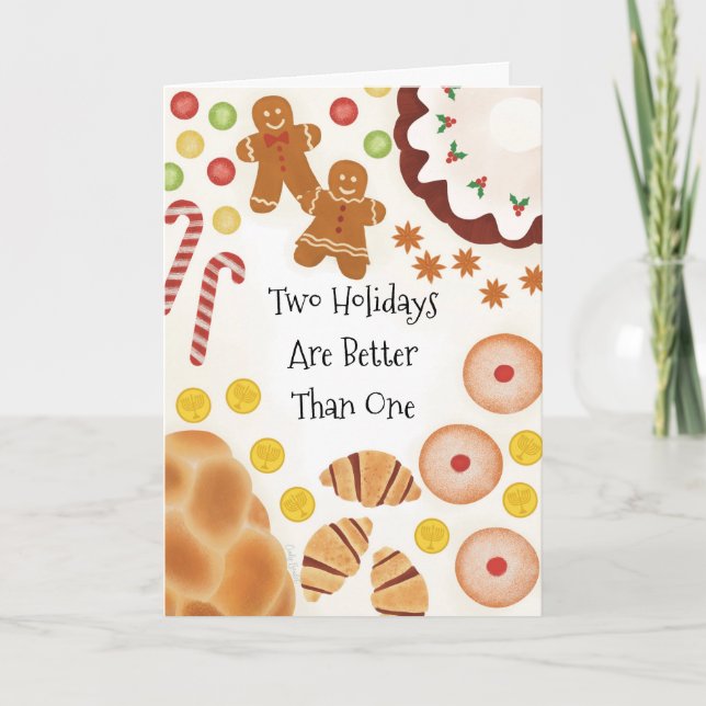 Chrismakkuh Christmas Hanukkah Funny Cute Thank You Card (Front)