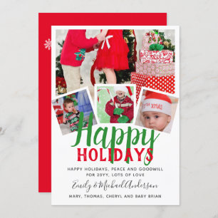 Chrismas Photo Collage Template Greetings Invite