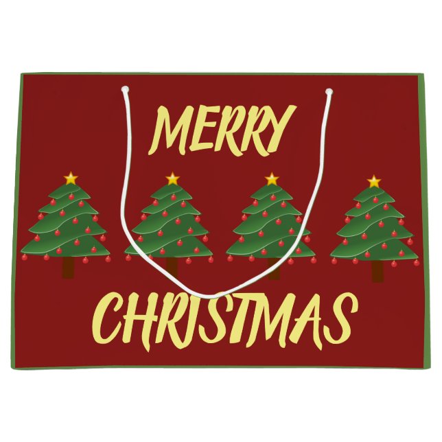 Chrismas Trees on Red Gift Bag (Front)