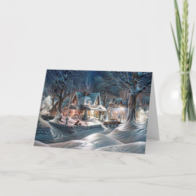 Chrismas Winter Cottage Holiday Card (Front)